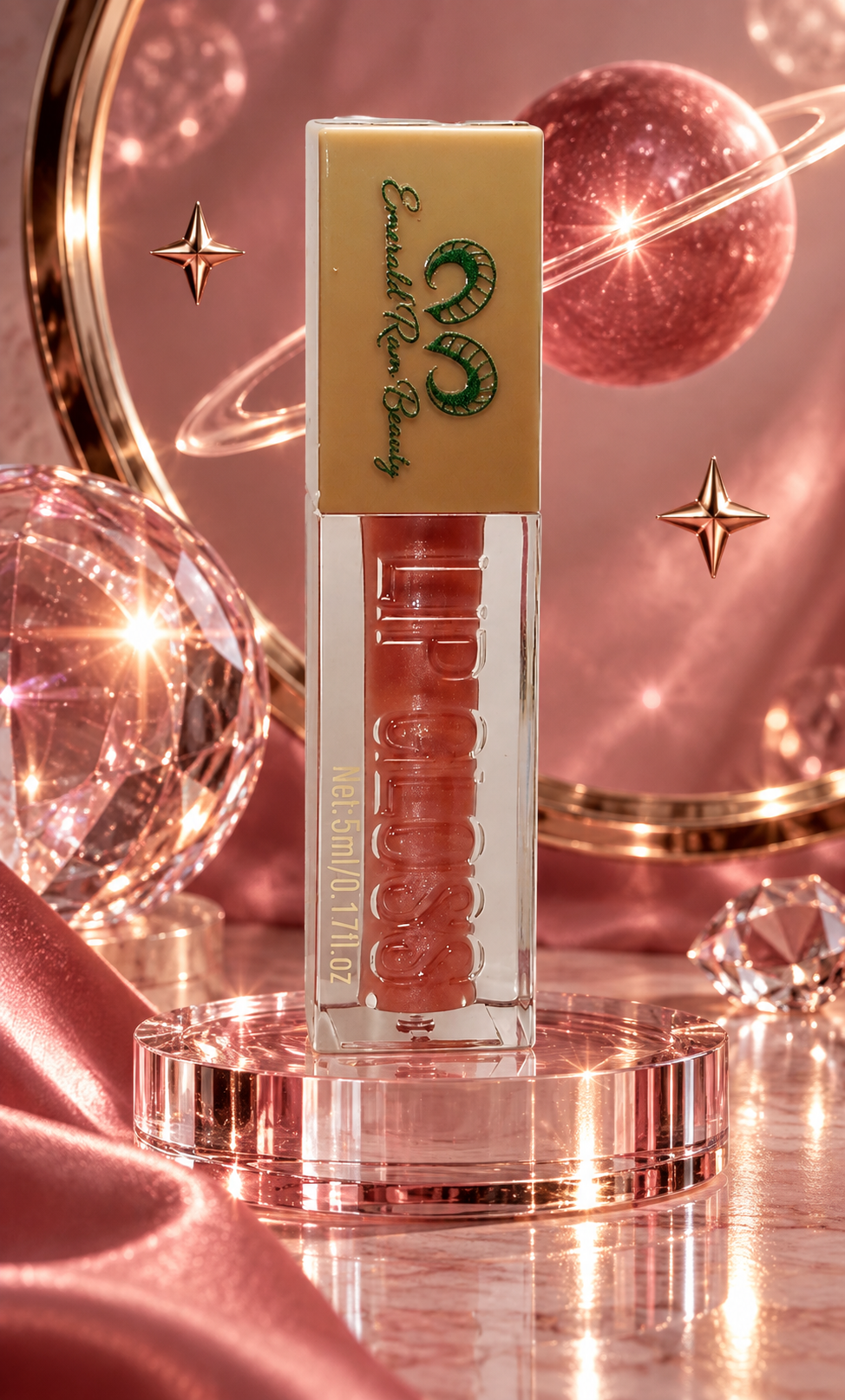 Moisturizing, Plumping Lip Gloss - Rose Orbit