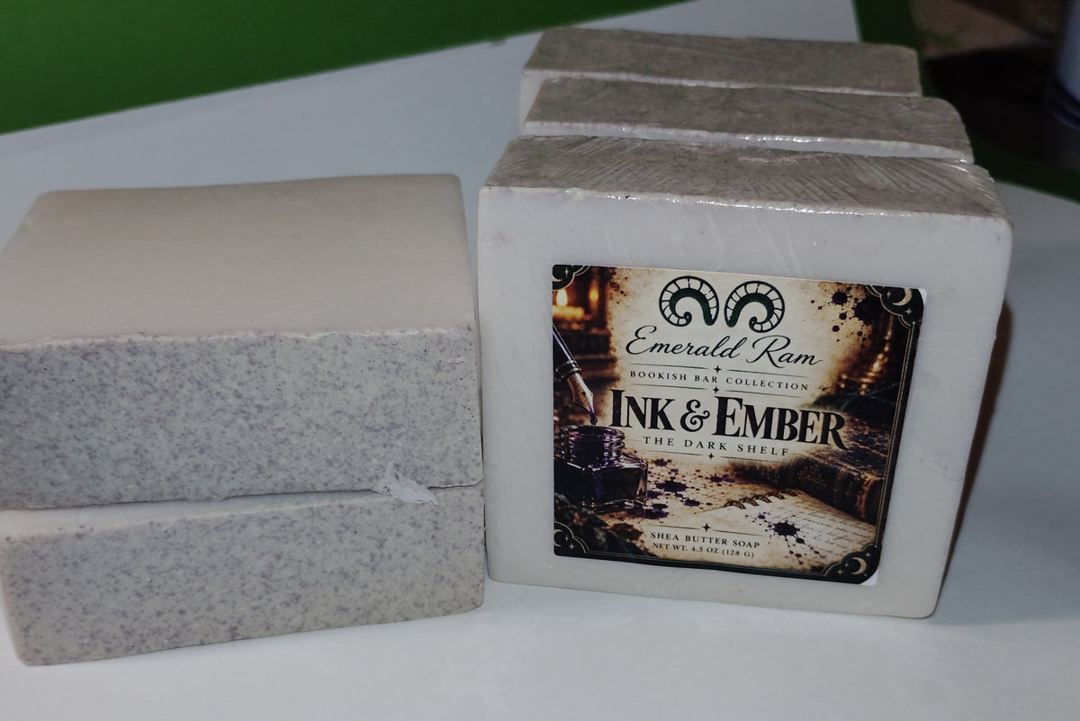 BOOKISH BARS: The Dark Shelf: Ink & Ember (Shea Butter Soap)